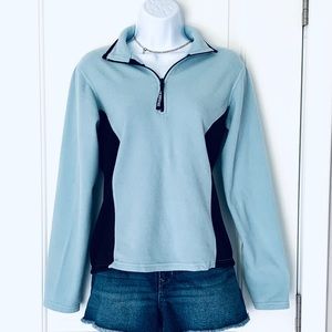 North Face blue quarter-zip fleece Size S EUC